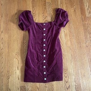 Forever 21 Puff sleeve corduroy dress